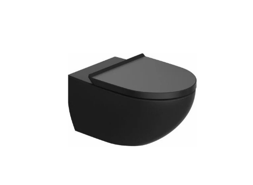 Picture of Duravit Architec Wall-Mounted Toilet Bowl with Seat, Black