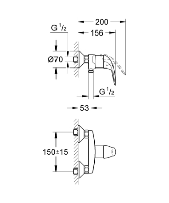 Picture of Euroeco Single-lever shower mixer 1/2″