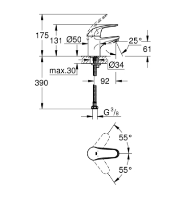 Picture of Sink mixer EUROECO S-size, chrome