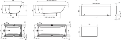 Изображение Ванна акриловая прямоугольная CLASSIC 120x70