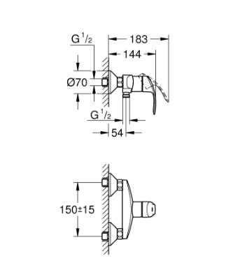 Picture of Eurosmart Single-lever shower mixer 1/2″