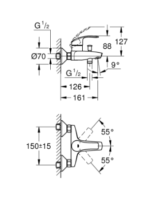 Picture of Eurosmart Single-Lever Bath/Shower Mixer Tap