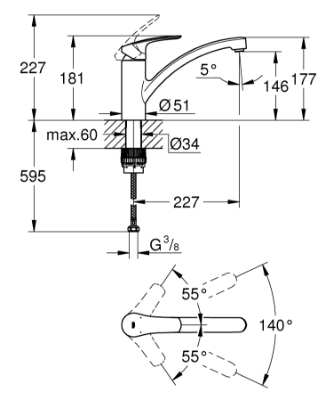 Picture of Eurosmart Single-lever sink mixer 1/2″