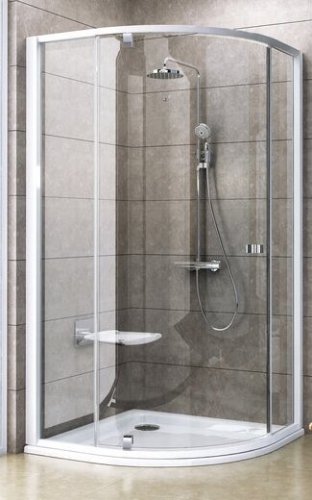 Picture of Shower enclosure PIVOT PSKK3-90, r-500, white/glass Transparent