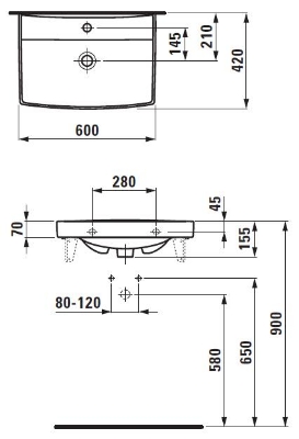 Picture of Laufen Pro Nordic Bathroom Sink 60x42cm, white