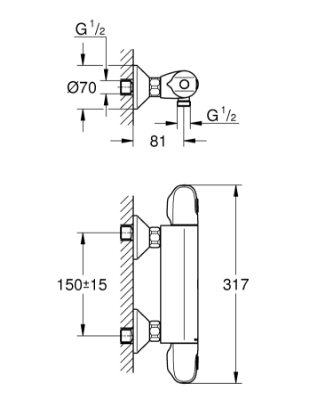 Picture of Grohtherm 1000 Thermostatic shower mixer 1/2″