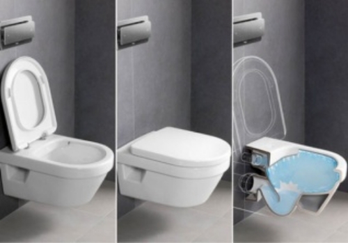 Picture of WC Omnia Architectura Rimless, wall mount, 370x530 mm,with seat cover SC/QR,  white