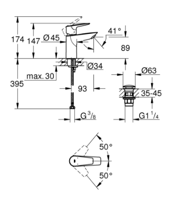 Picture of BauEdge Basin mixer S-Size