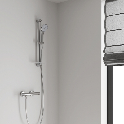 Picture of Shower set Euphoria 110 Massage III, 3 modes, with shower rod 600 mm and shelf, chrome