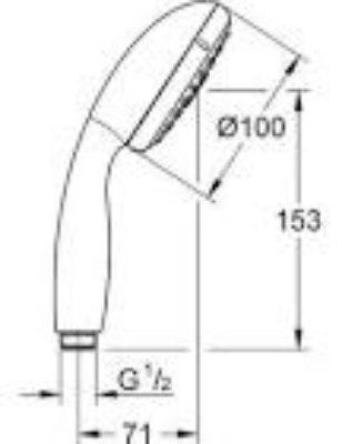 Изображение Ручной душ Tempesta 100 III, 3 режима, d=100 mm, хром/белый