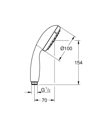 Изображение Ручной душ Tempesta 100 I, d=100 mm, хром/белый