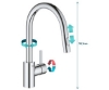 Picture of Kitchen sink mixer with retractable shower Eurosmart Cosmo