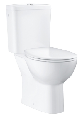 Picture of WC BauCeramic Rimless 350*600 mm horiz.out., white with seat cover QR/SC