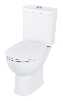 Picture of WC BauCeramic Rimless 350*600 mm horiz.out., white with seat cover QR/SC