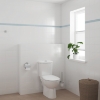 Picture of WC BauCeramic Rimless 350*600 mm horiz.out., white with seat cover QR/SC