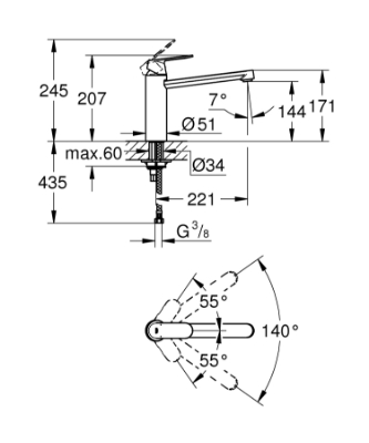 Picture of Eurosmart Cosmopolitan Single-lever sink mixer