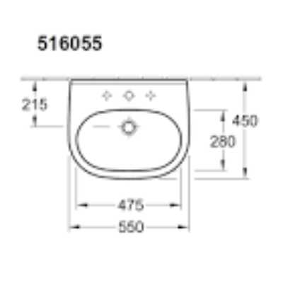 Изображение Раковина O.Novo 550x450 мм, белая