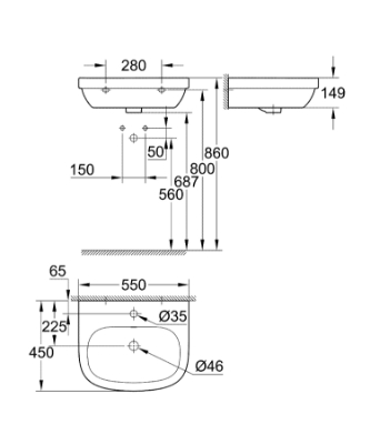 Изображение Раковина Grohe EuroCeramic, 550x450 mm, белая