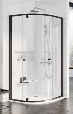 Picture of Shower enclosure PIVOT PSKK3-90, r-500, black/glass Transparent