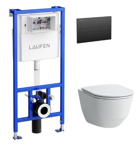 Picture of Laufen Pro 4-In-1 Installation Frame, Built-In Toilet Bowl with Soft Close, black