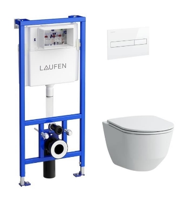 Picture of Laufen Pro 4-In-1 Installation Frame, Built-In Toilet Bowl with Soft Close, white