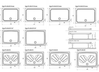 Изображение Комплект № 12 - BLSDP2+BLSPS 100x80, с поддоном, сифоном, хромированный профиль, прозрачное стекло