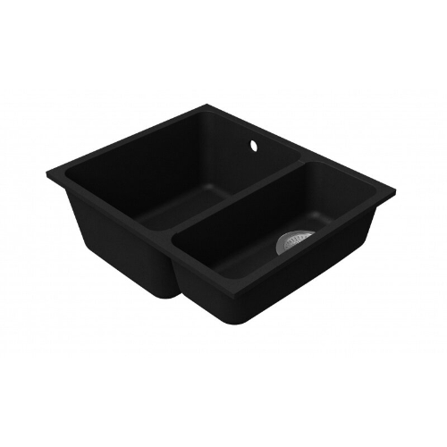 Picture of Cast marble rectangular sink IDRO with comfortable and deep bowl. With hole for mixer,560x460, grafīt