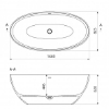 Picture of Cast marble bathtub Materia 1670 x 823 x 620 mm, matt white