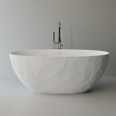 Picture of Cast marble bathtub Materia 1670 x 823 x 620 mm, glossy white