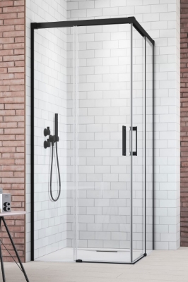 Picture of Shower enclosure Idea Black KDD 80x80, h-2005, black profile, transparent glass