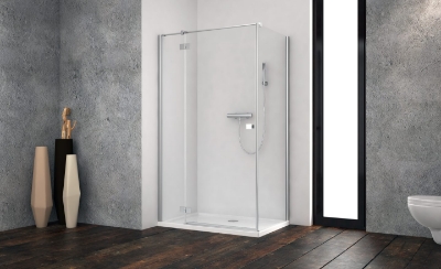 Picture of Shower enclosure Essenza New KDJ 110X90, chrome profile, transparent glass, right side