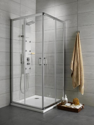 Picture of Shower enclosure Premium Plus C 80x80, h-1900, chrome profile, transparent glass