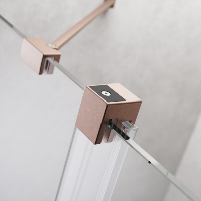 Picture of Shower enclosure Furo Brushed Copper KDD 90x90, h-2000 mm, brushed copper profile, transparent glass