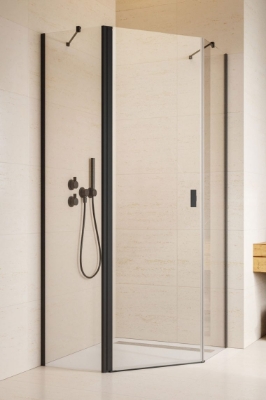 Picture of Shower enclosure Nes Black PTJ 90x90, h-2000 mm, black profile, transparent glass, left side