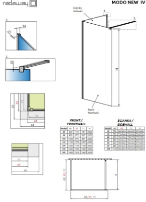 Picture of Shower enclosure Modo New IV 80x80, h-2000mm, chrome profile, transparent glass