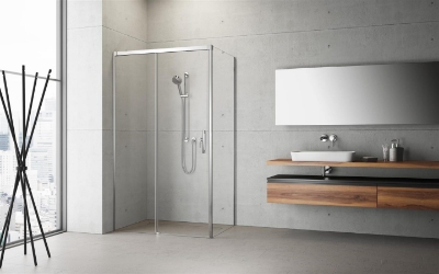 Picture of Shower enclosure Idea KDJ 120Lx80, h-2000mm, chrome profile, transparent glass