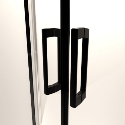 Picture of Shower enclosure Premium Pro Black KDJ 100Lx90, black profile, transparent glass, left side