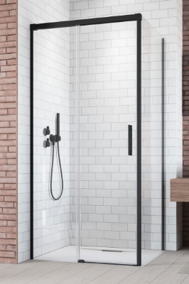 Picture of Shower enclosure Idea Black KDJ 110x80, h-2000 mm, black profile, transparent glass, left side