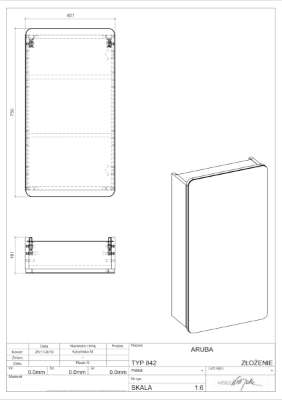 Picture of Mirror cabinet Aruba 842, 40cm