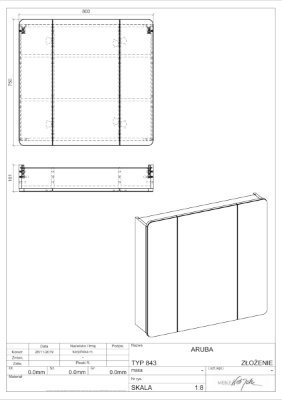 Picture of Mirror cabinet Aruba 843, 80cm