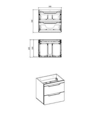 Picture of Bathroom cabinet Aruba Cosmos 820, 60 cm (for washbasin 710047)