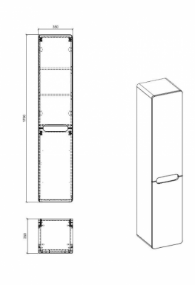 Attēls Vannas penālis Aruba Craft 804, ar veļas grozu, 35 cm