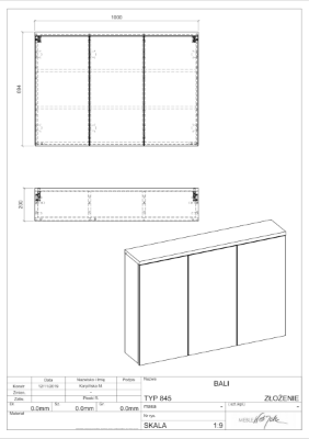 Picture of Mirror cabinet Bali White 845, 100 cm