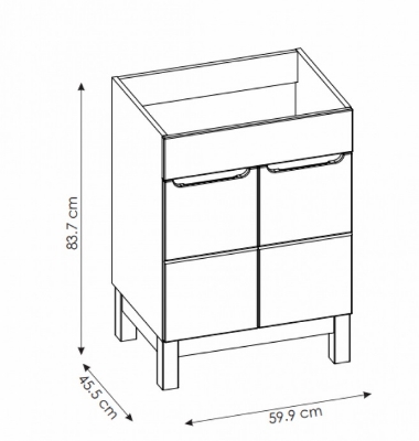 Picture of Bathroom cabinet Bali White 820, 60 cm (for washbasin 710032)