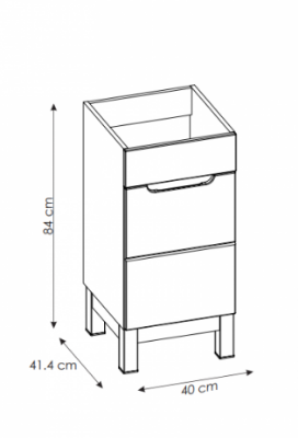 Picture of Bathroom cabinet Bali White 823, 40cm (for washbasin 710007)