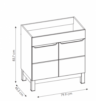 Picture of Bathroom cabinet Bali White 821, 80 cm (for washbasin 710049)