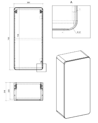 Picture of Side cabinet Aruba Cosmos 830, 35 cm, upper