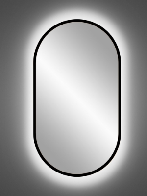 Picture of Mirror Apollo Black 900x500, with LED light.