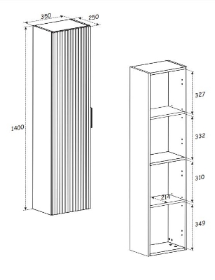 Picture of High cabinet Adel White 35 cm