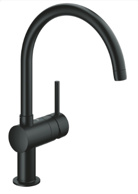 Изображение Кухонный смеситель MINTA, GROHE Long-Life Shine finish, черный